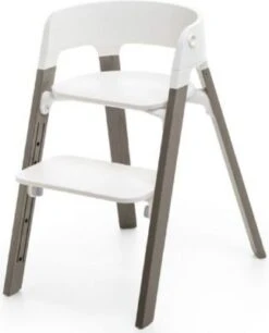 Stokke Steps™ Hochstuhl, Sitz White Inkl. Beine Buchenholz, Hazy Grey