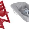 Stokke Tripp Trapp® Hochstuhl, Classic Collection, Warm Red Inkl. Tripp Trapp® Newborn Set™ Schale, Grey