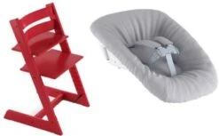 Stokke Tripp Trapp® Hochstuhl, Classic Collection, Warm Red Inkl. Tripp Trapp® Newborn Set™ Schale, Grey