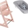 Stokke Tripp Trapp® Hochstuhl, Classic Collection, Serene Pink Inkl. Tripp Trapp® Newborn Set™ Schale, Grey