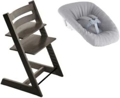 Stokke Tripp Trapp® Hochstuhl, Classic Collection, Hazy Grey Inkl. Tripp Trapp® Newborn Set™ Schale, Grey