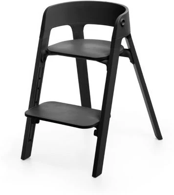 Stokke Steps™ Hochstuhl, Sitz Black Inkl. Beine Buchenholz, Black 1 Stokke Steps™ Hochstuhl, Sitz Black Inkl. Beine Buchenholz, Black