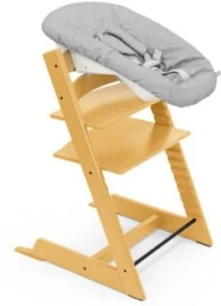 Stokke Tripp Trapp® Hochstuhl, Classic Collection, Sunflower Yellow Inkl. Newborn Set™ Schale, Grey
