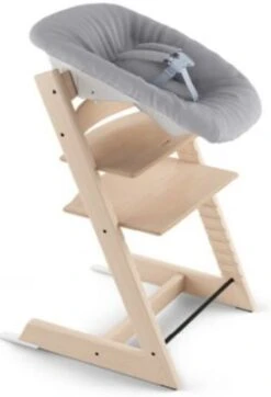 Stokke Tripp Trapp® Hochstuhl, Oak, Natural Inkl. Newborn Set™ Schale, Grey