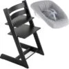 Stokke Tripp Trapp® Hochstuhl, Oak, Black Inkl. Newborn Set™ Schale, Grey