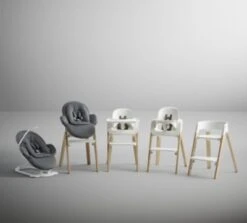 Stokke Steps™ Hochstuhl, Sitz White Inkl. Beine Buchenholz, Natural -Stokke Verkauf 3568230 06