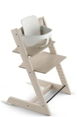 Stokke Tripp Trapp® Hochstuhl, Oak, Inkl. BABY SET™, Weiß